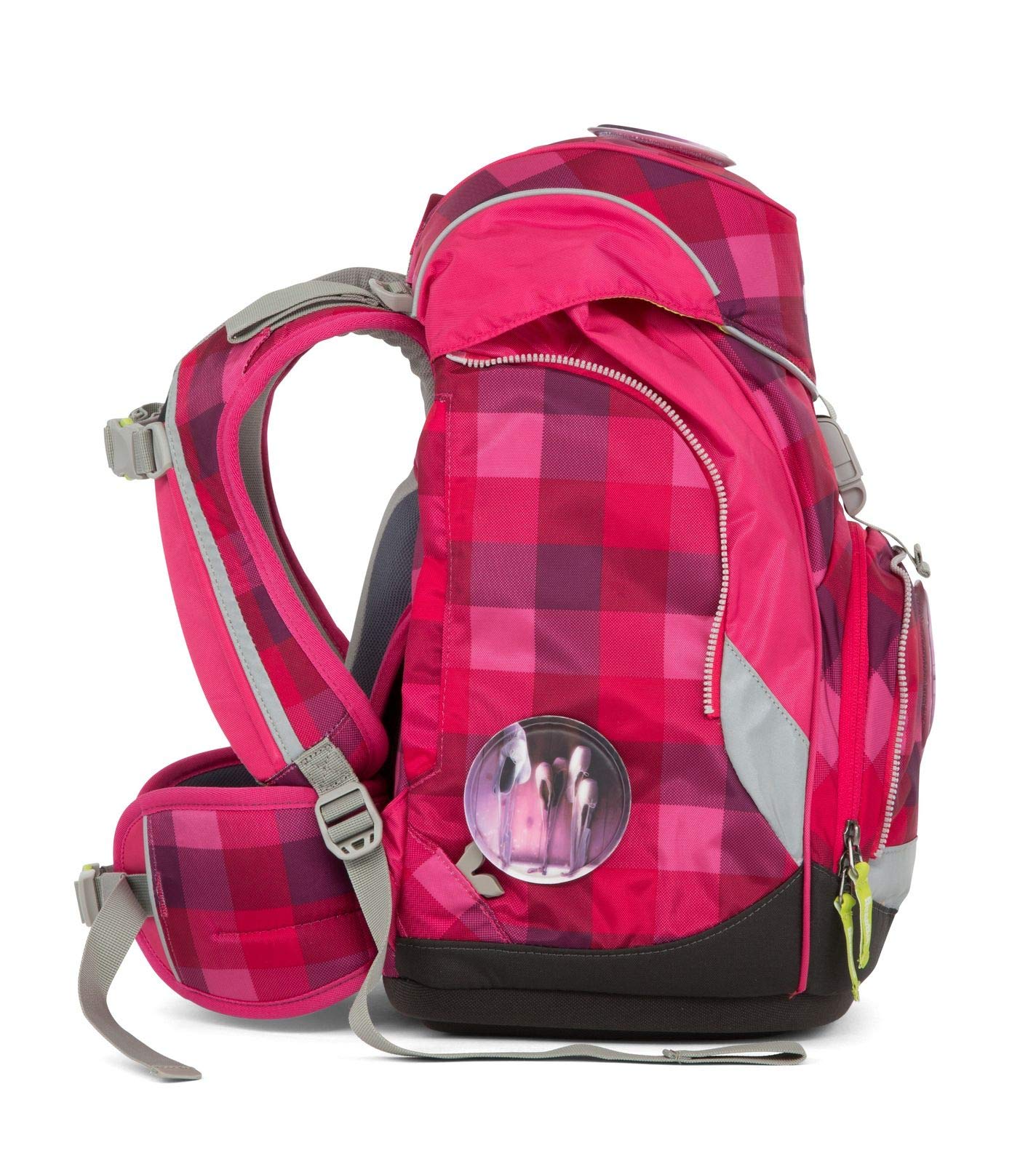 Ergobag pack Schulrucksack-Set RhabarBär (6tlg.), 35 cm, 20 L, Lila Kontrollen