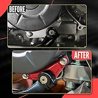 Vista 3 de Canitu Abrazadera de Eje de Cambio Rojo, Soporte Portador de Palanca de Cambios de Aluminio Anodizado CNC Billet con Cubierta de Piñón Portador