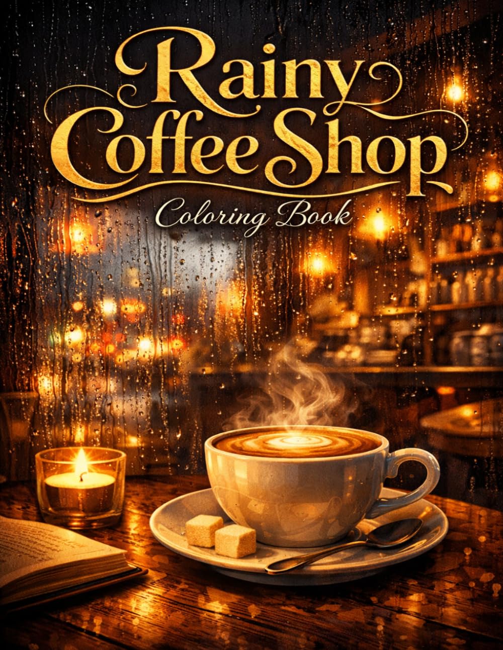 Rainy Coffee Shop Coloring Book: Relaxing Café Scenes with Rainy Vibes for Stress Relief and Mindfulness