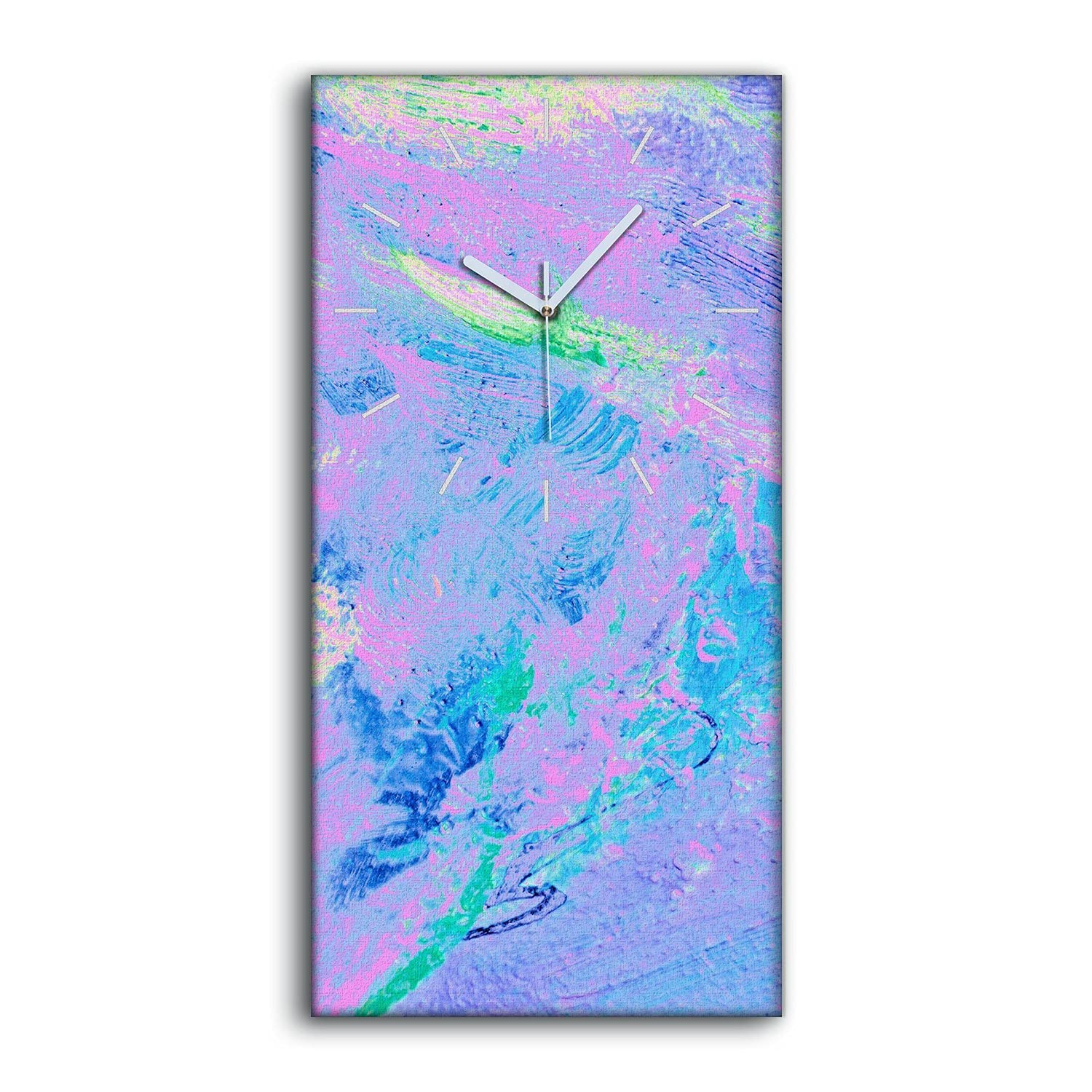 Horloge sur Toile Art Moderne Abstrait Lilas Image Art Mural 30x60