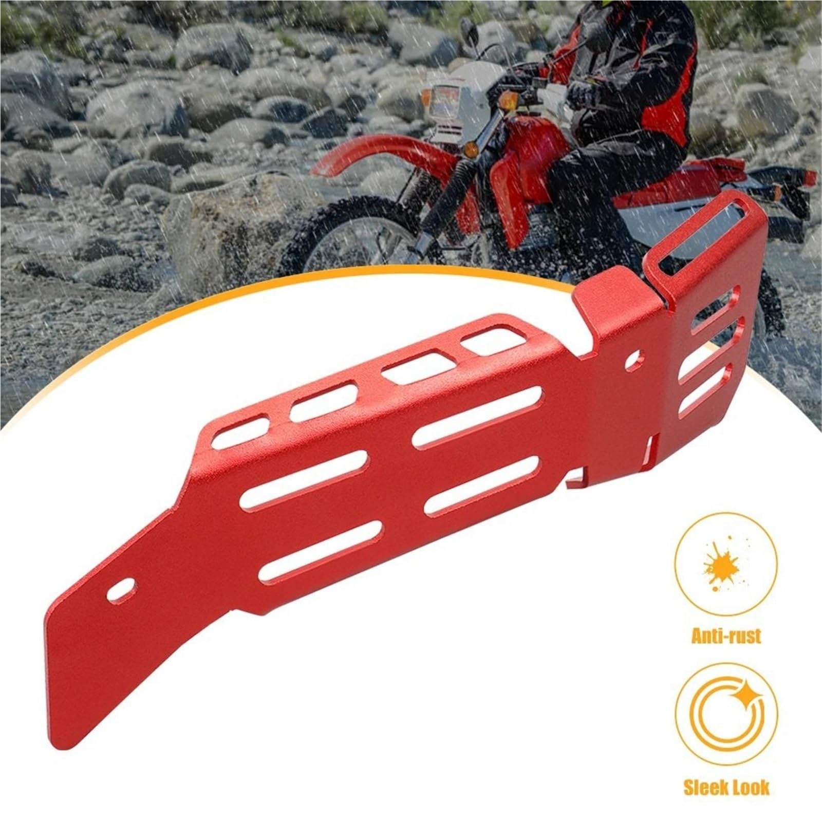 Protector de Escape Protector de Tubo de Escape de Aluminio para Motocicleta, Protector térmico, Compatible con Honda XR650L (1993-2024) Deflectores de Calor para Escape(Red)