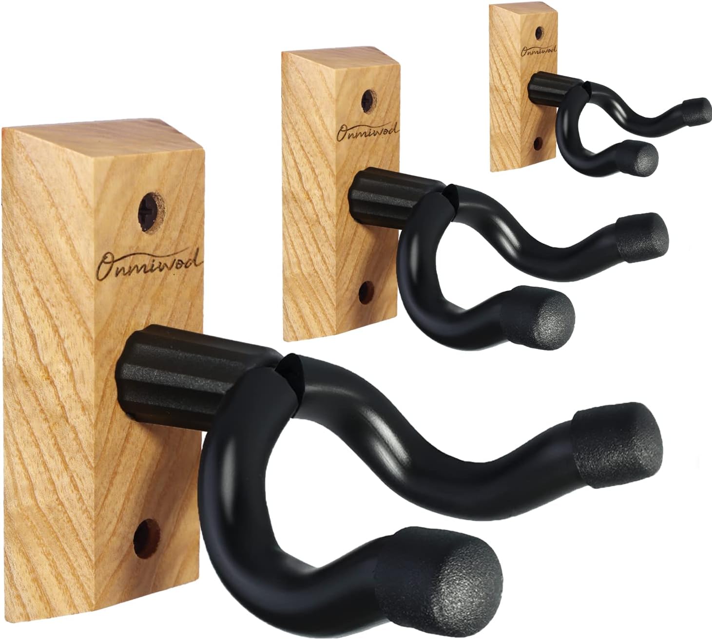 Guitar Wall Mount 3 Pack, Ash Wooden Guitar Hanger, U Shape Guitar Wall Hanger Mount, Acoustic, Electric Guitar, Banjo, Bass, Guitarist, Gift for Boy
