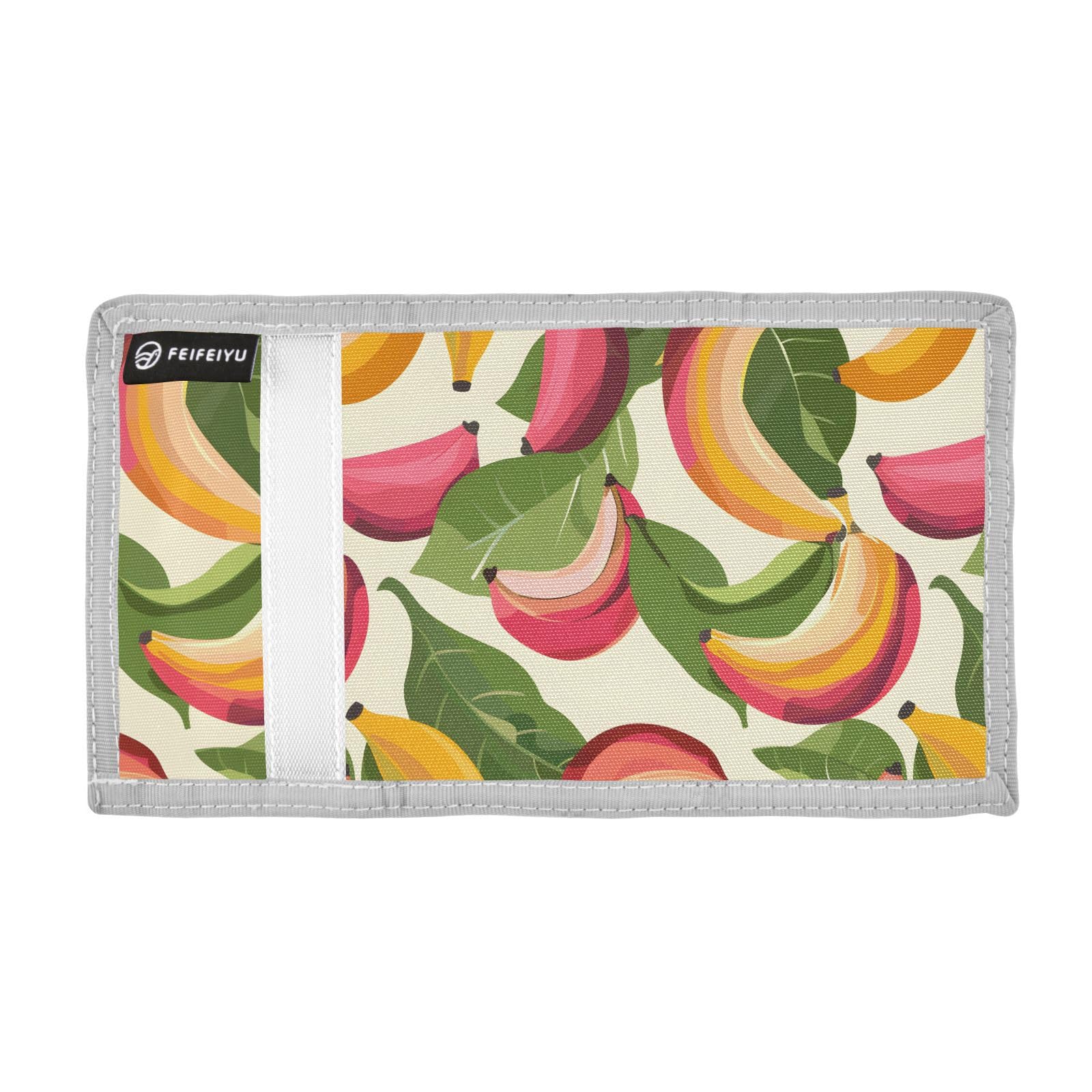 zyrtty Kids Wallets for Boys Girls Ages 4-18 Trifold, Banana Leaves Plants Wallet with Zippered Coin Pocket and Card Holders, Novelty Wallet for Childrens Birthday Gifts