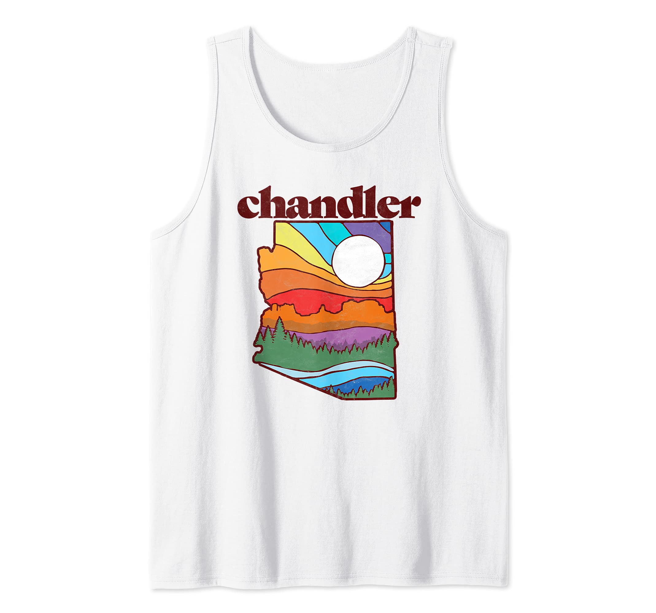 Chandler Arizona Vintage Nature Design Outdoor Graphic Tank Top, White