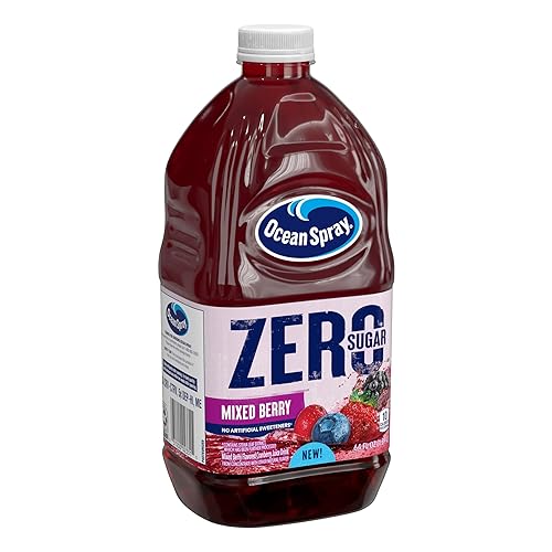 Miniatura 2 de Ocean Spray ZERO Sugar - Bebida de jugo de bayas mixtas, bebida de jugo de arándano endulzado con stevia, botella de 64 onzas líquidas