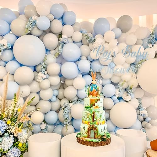 Miniatura 5 de 105 globos de color azul bebé de 12 pulgadas, globos azul claro para niños y niñas, cumpleaños, baby shower, revelación de género, boda, decoración