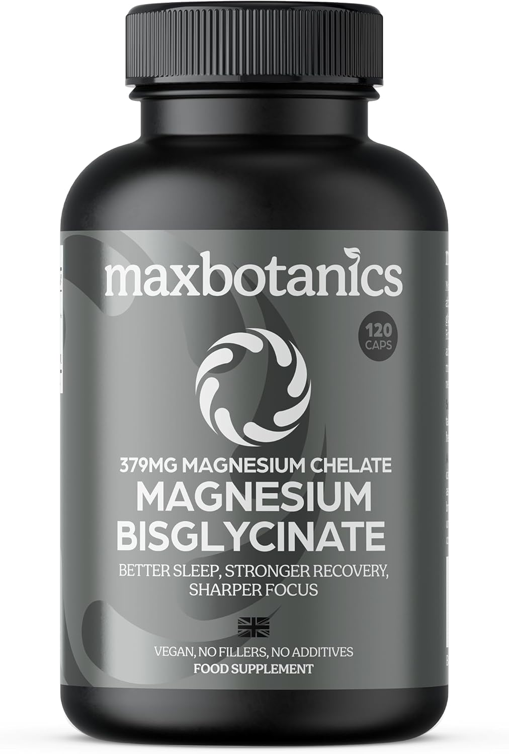 Magnesium Bisglycinate, 379mg Elemental Magnesium, 120 Vegan Capsules, for Sleep, Recovery, Focus, with NovoMin