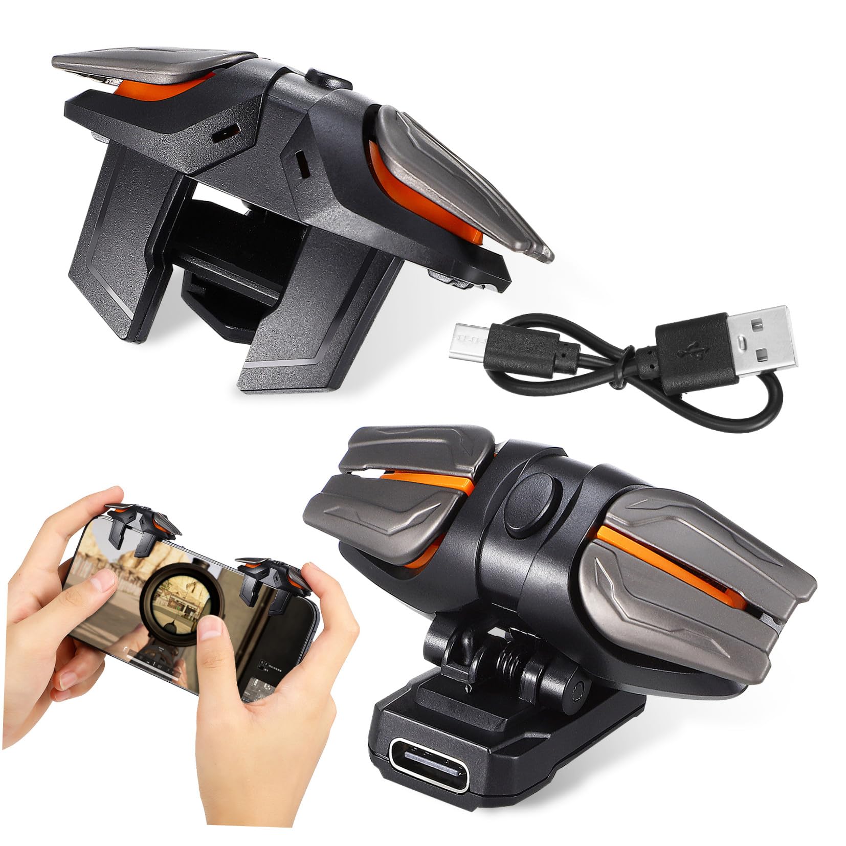 RORPOIR Mobiler Gaming Controller Trigger für Gamecontroller mit Kabel Gaming Handschuhe PC aus Abs Kunststoff für Handy Spiele