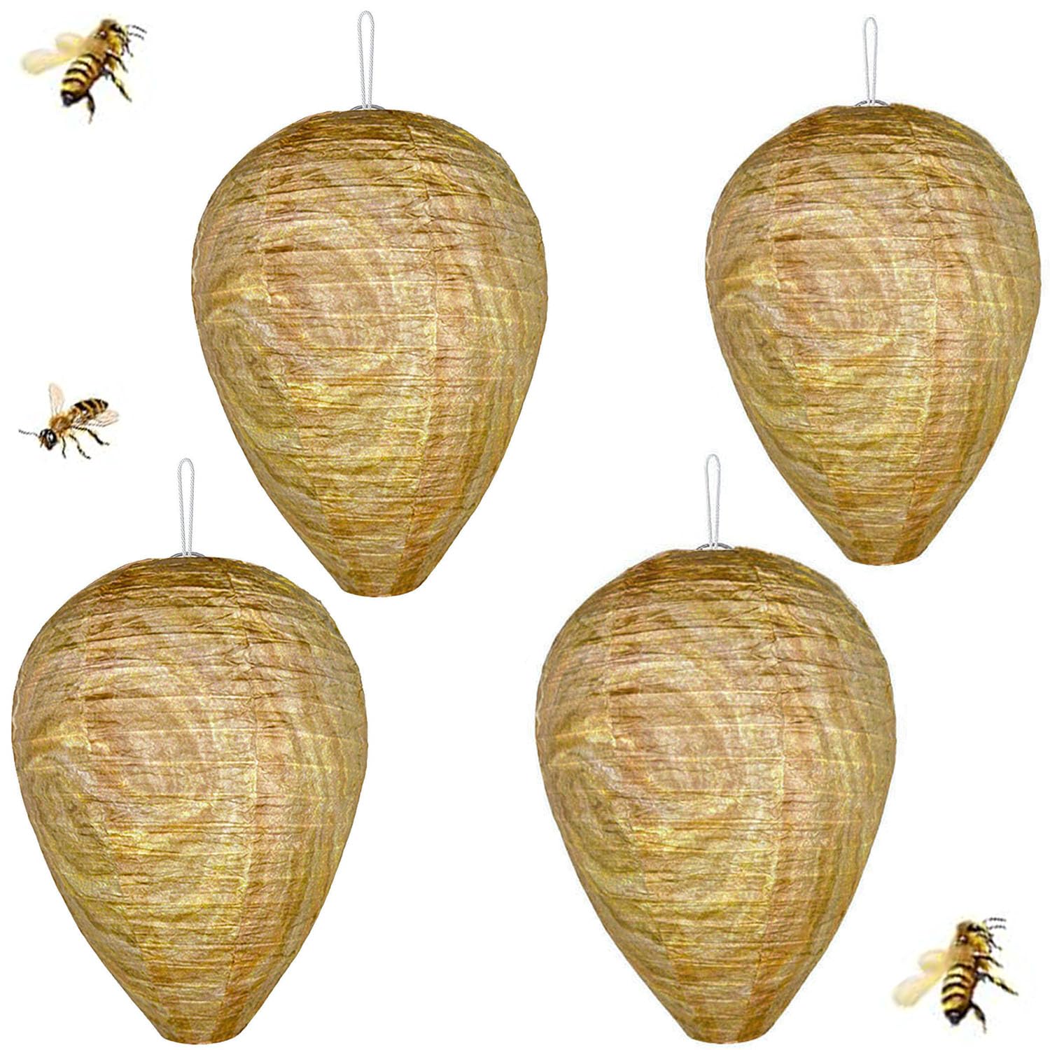 4 Stck Knstliches Wespennest, Suspension Wespennest Attrappe, Wird  Verwendet, um im Freien, Huser und Grten zu Hngen, um Sich Gegen Wespen  zu Verteidigen : Amazon.de: Garten