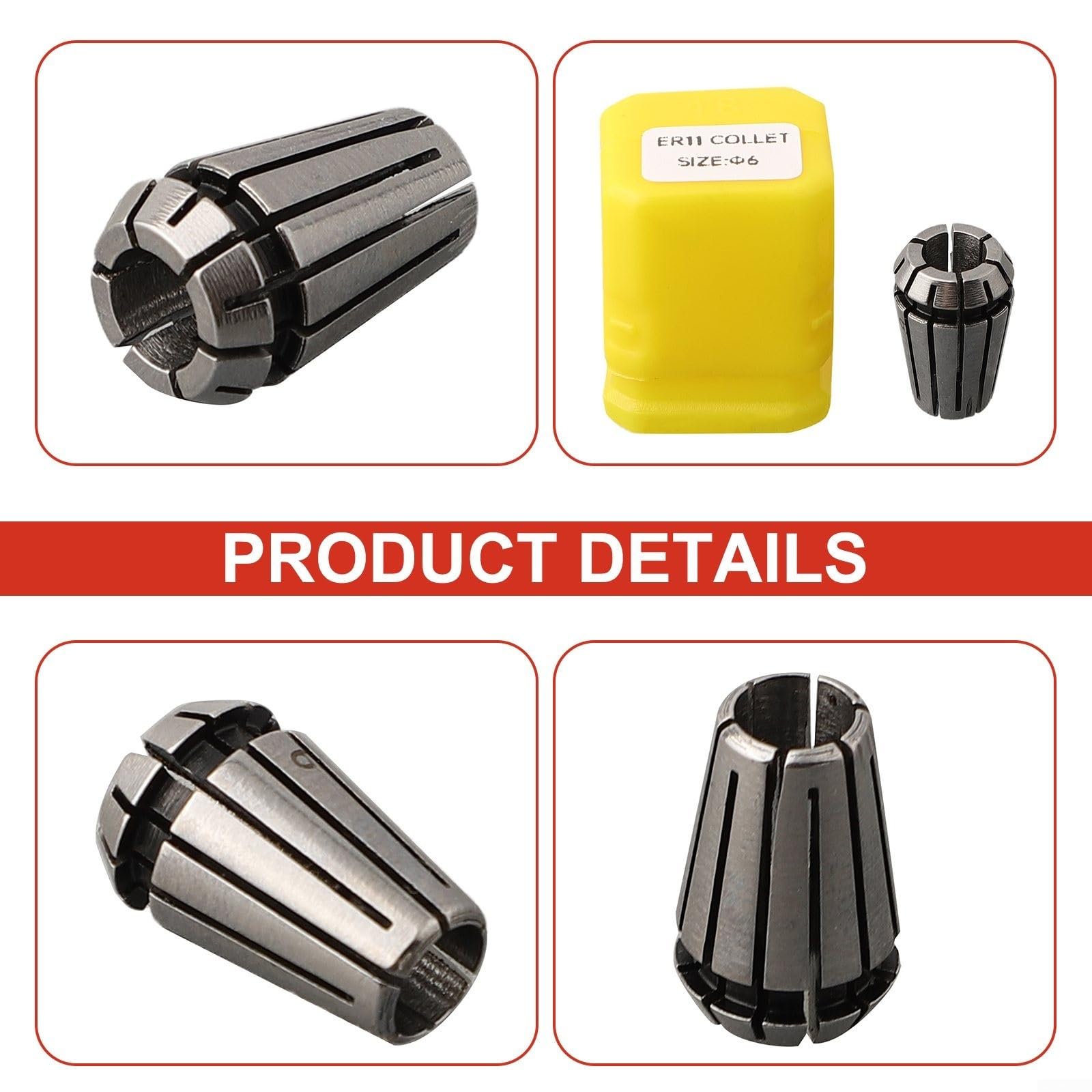 ER11 Collet Set Self Release Precisione Acciaio 6mm
