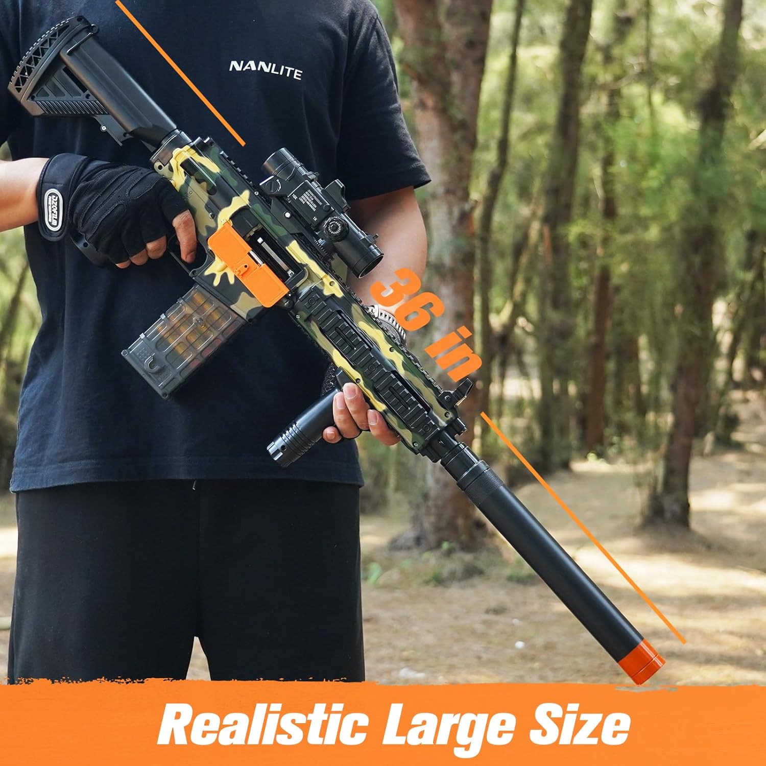 JellyBullet Foam Blaster 721018, Larmside Manul Blaster with Soft Bullets, Shell Ejecting Foam Blaster Outdoor Game, Shooting Fun, Age 18+ (Green)