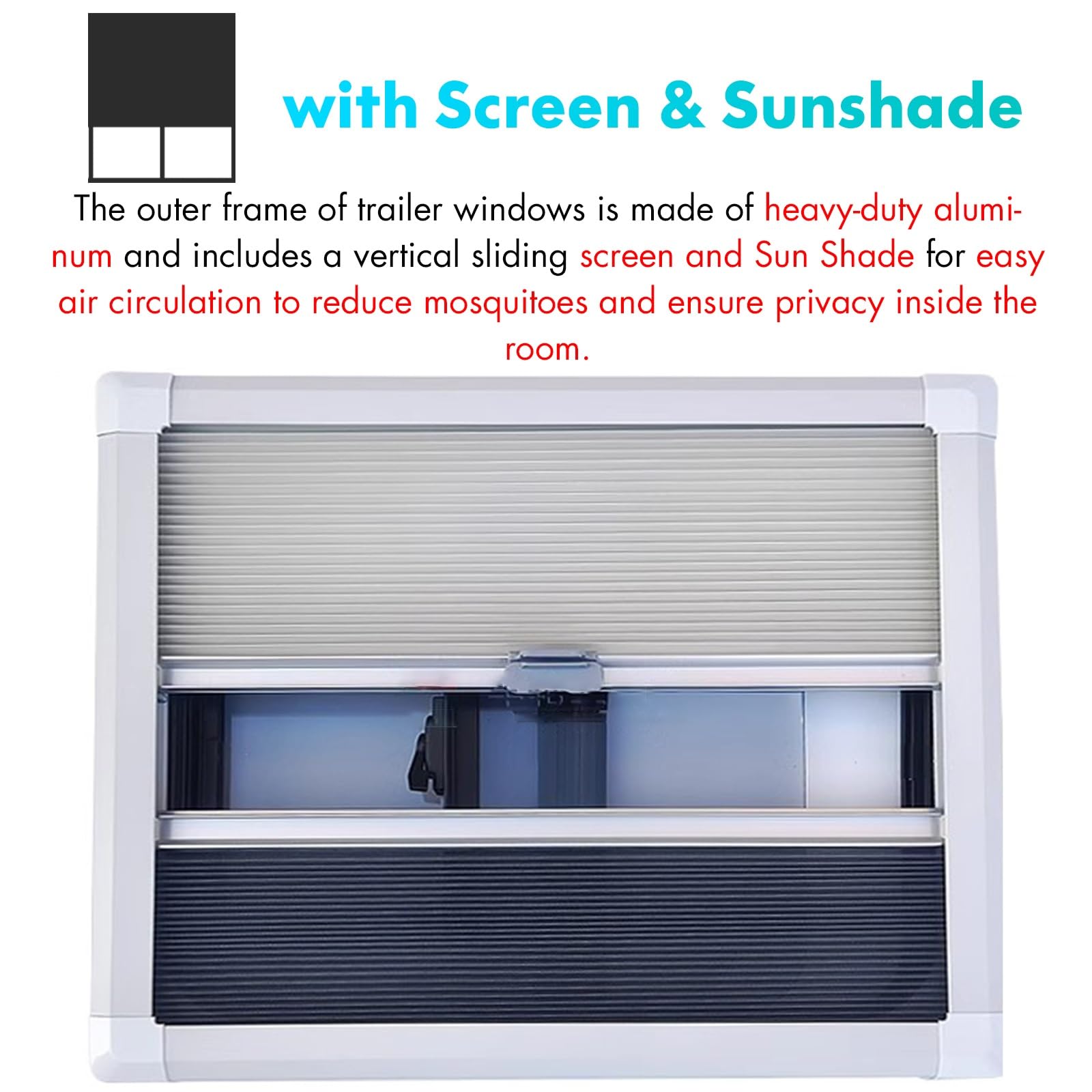 Dilwe Fenêtre Coulissante De Camping-car KIMISS Fenêtre De Camping-car Avec écran, 550 X 260 Mm