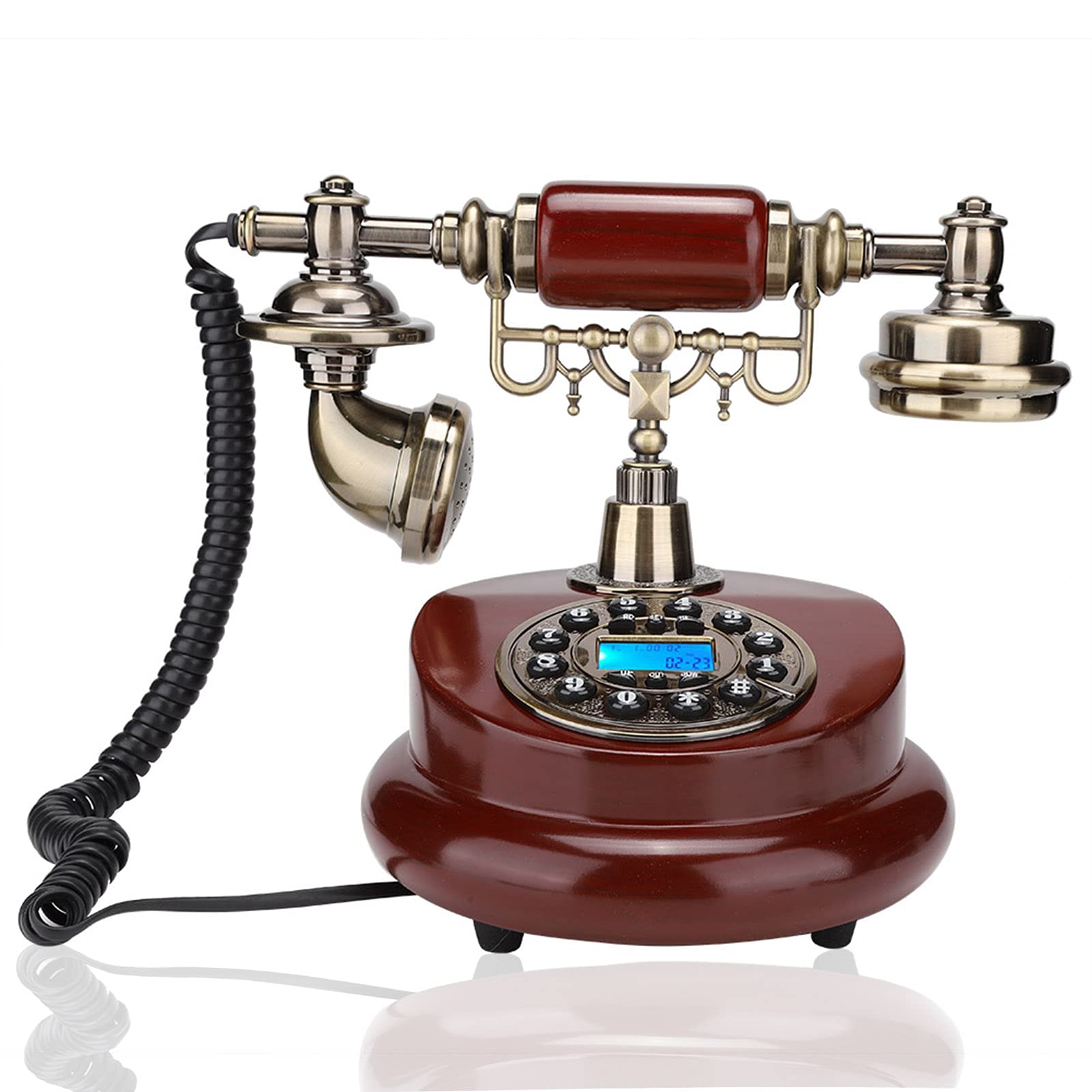 Antique Landline Telephone,Vintage Retro Corded Telephone with and DTMF Caller ID Display,Ceramic Antique,Noise Cancelling,Hands- Telephone,Auto IP for