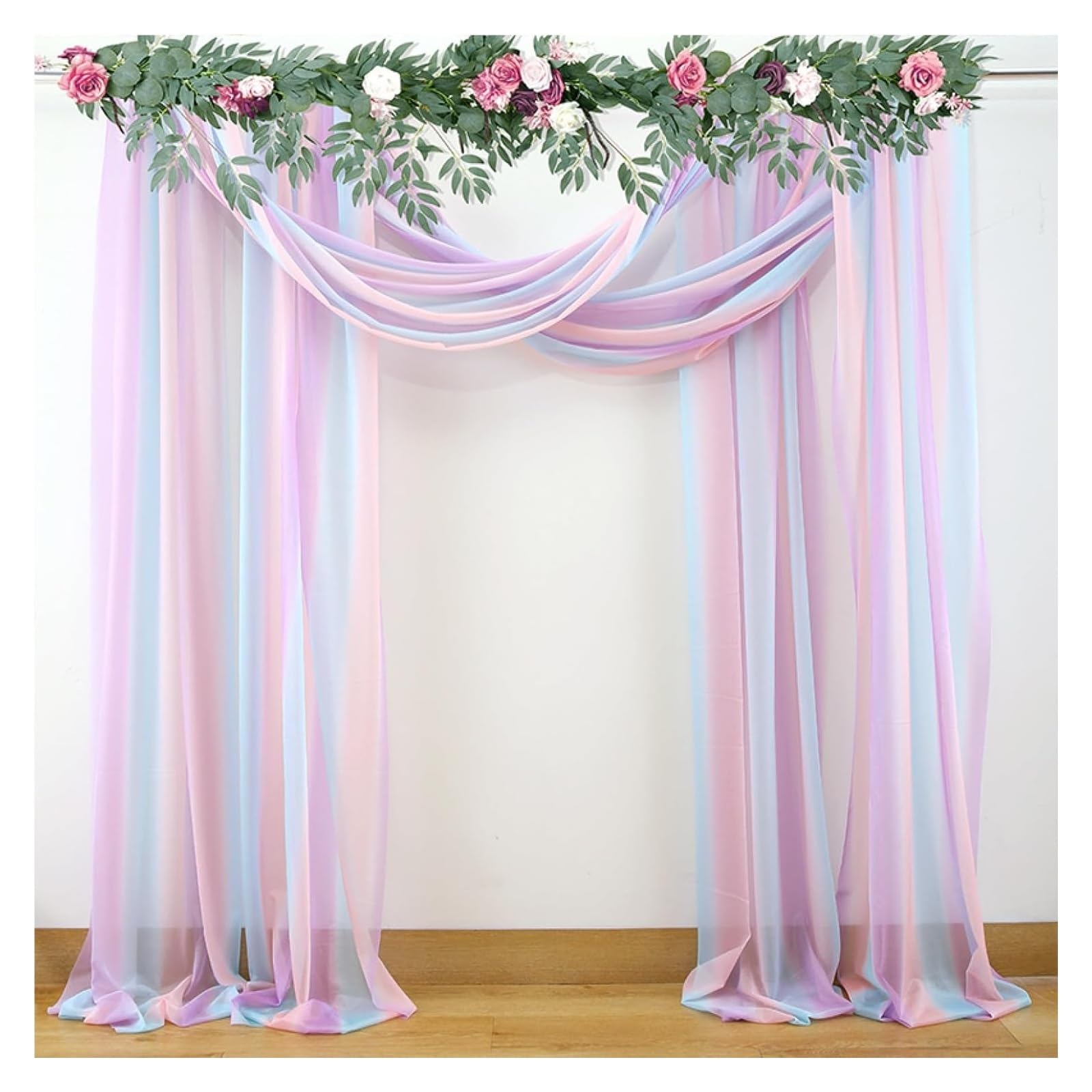 Hochzeitsdekoration, Hochzeitsbogen-Drape, Chiffon-Stoff, Drapierung, Wed-Hintergrund, Vorhang, Drapierung, Zeremonie, Empfang, Hängedekoration(Light Xi,75*300cm/29.53*118.11 in(3pcs lot))