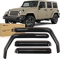 Nilight Rain Guards for Jeep Wrangler JK Unlimited 4-Door 2007-2018 | In-Channel Window Deflectors Vent Visors
