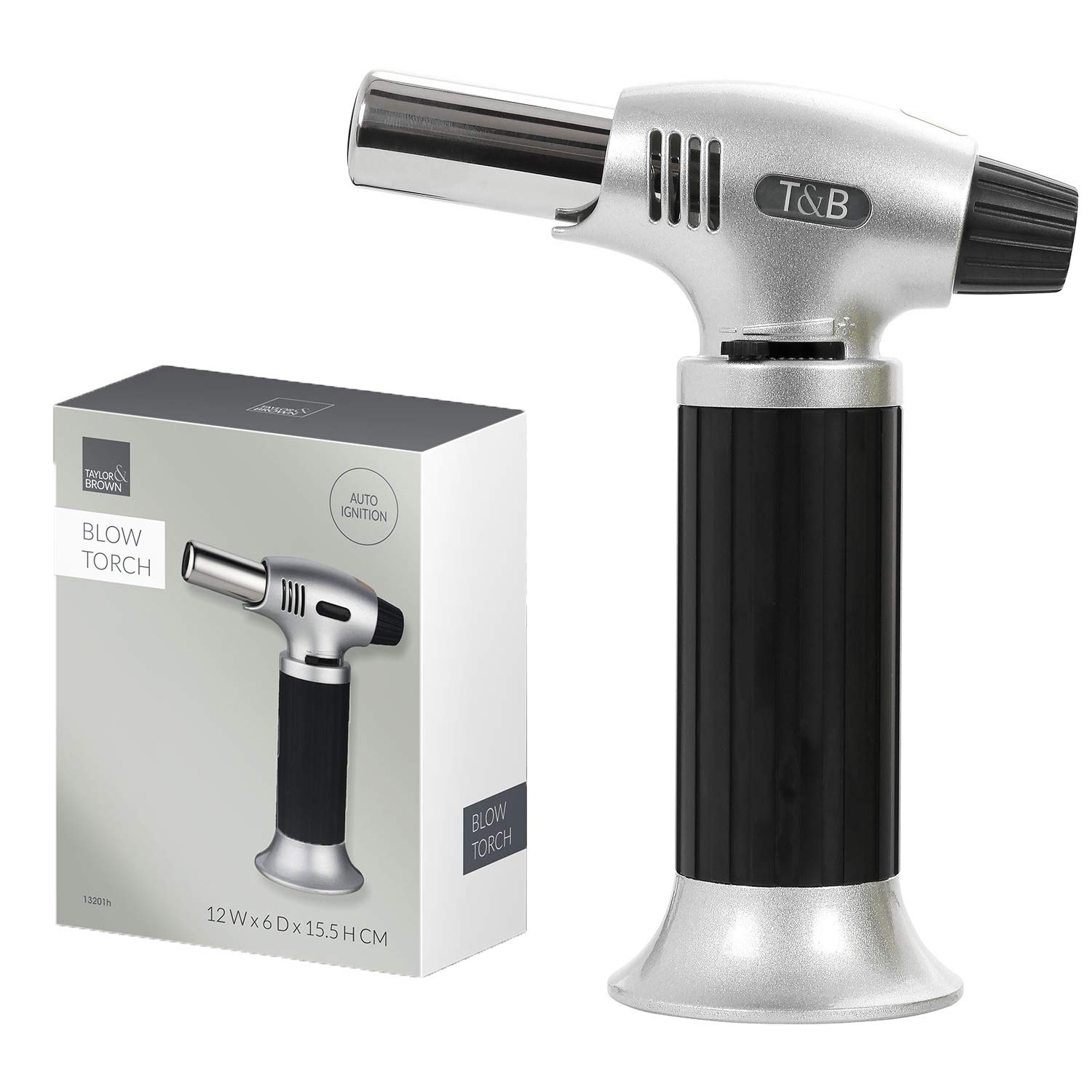 Butane Kitchen Blow Torch – Refillable Gas Blowtorch with Adjustable Flame – Culinary Torch for Crème Brûlée, Baking, BBQ, & Chef Cooking – Butane Not Included