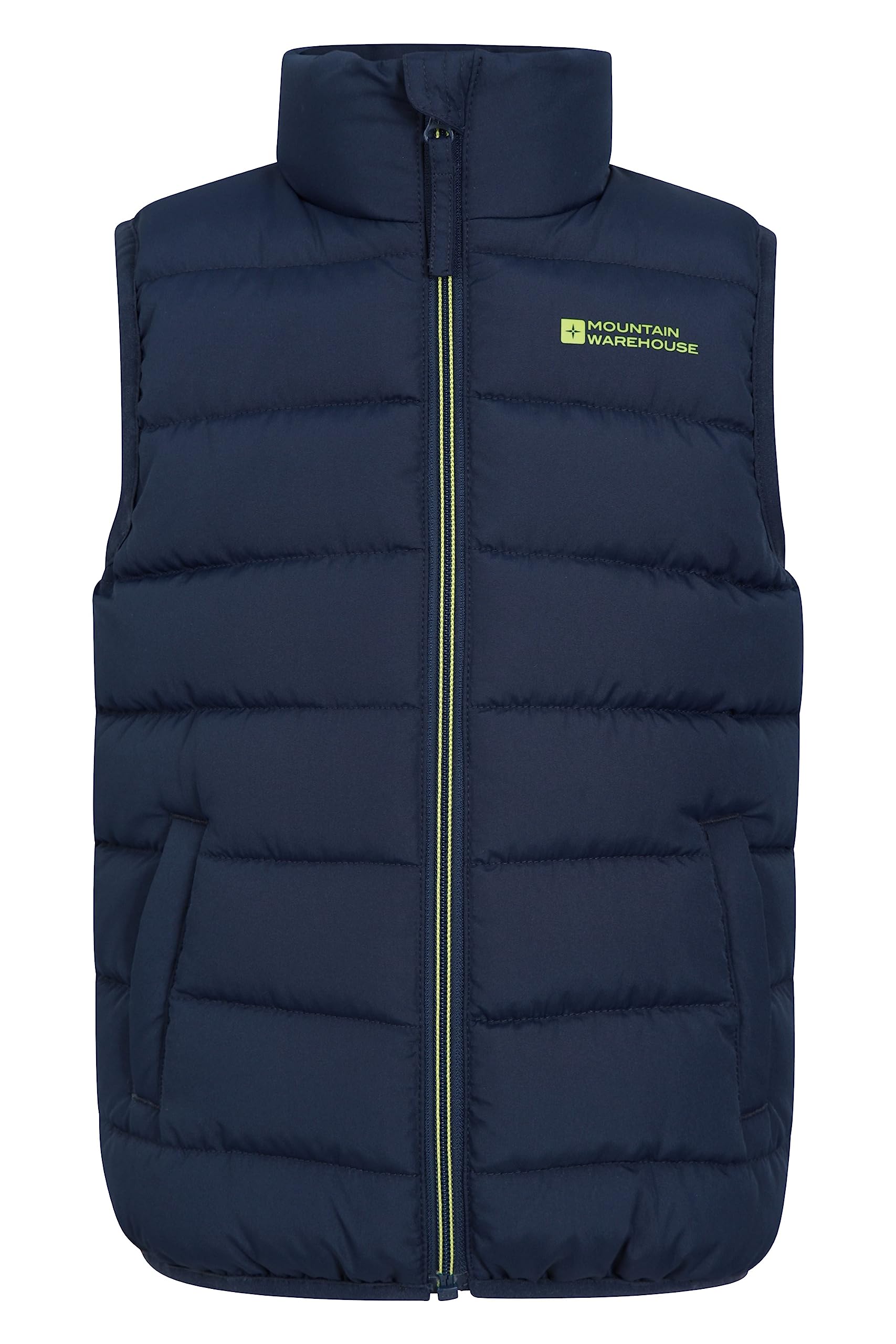 Mountain Warehouse Veste matelassée Rocko pour Enfant - Résistante à l’Eau - en Microfibre - avec 2 Poches Avant Vert 2-3 Ans