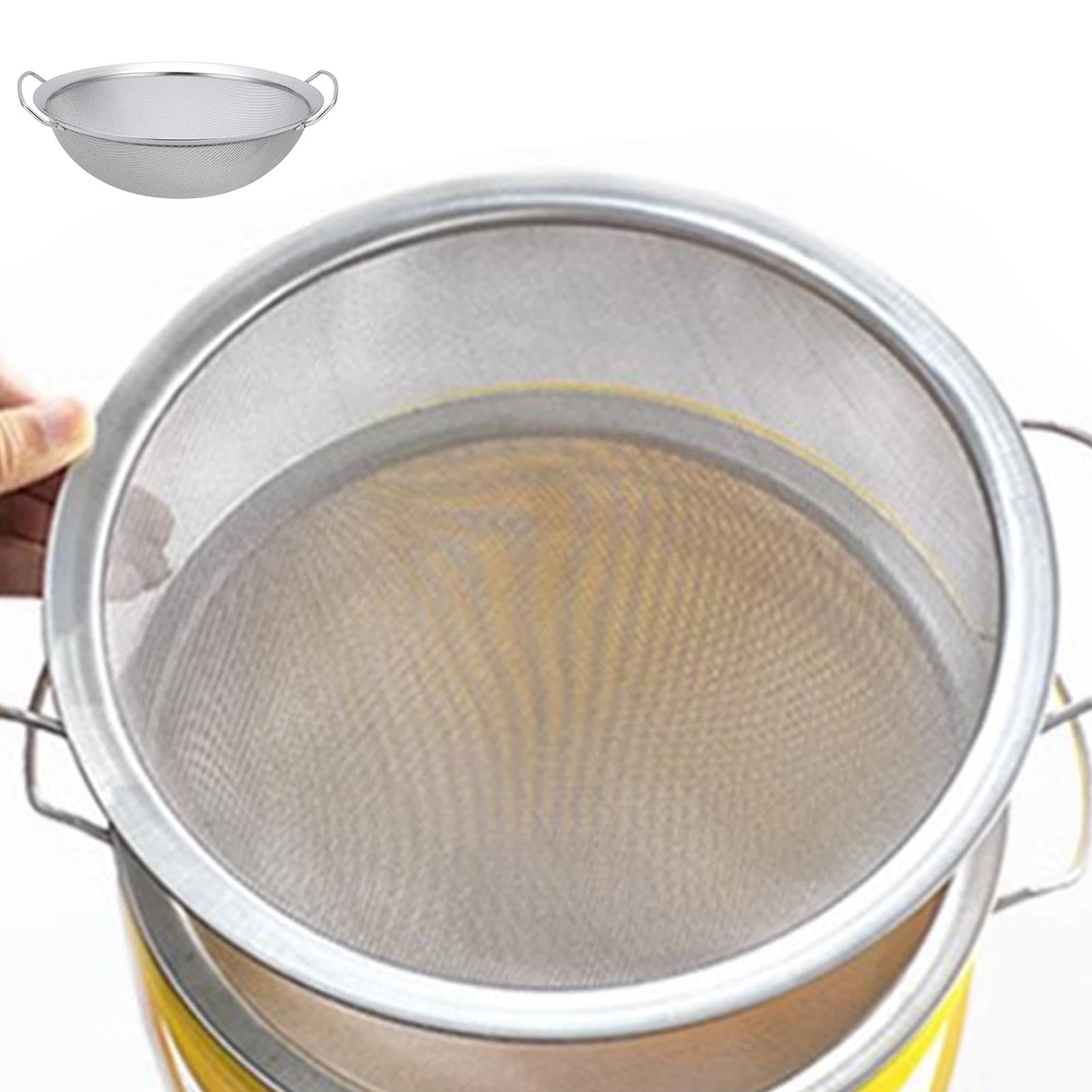 Fine Mesh Sifter, 60 Mesh Stainless Steel Round Sifter Emulsion Honey Strainer, Paint Strainer for Paint Bucket Filter Tool, Wire Sieve Sifter with Handle for House, Engine Coolant, Glaze, Resin
