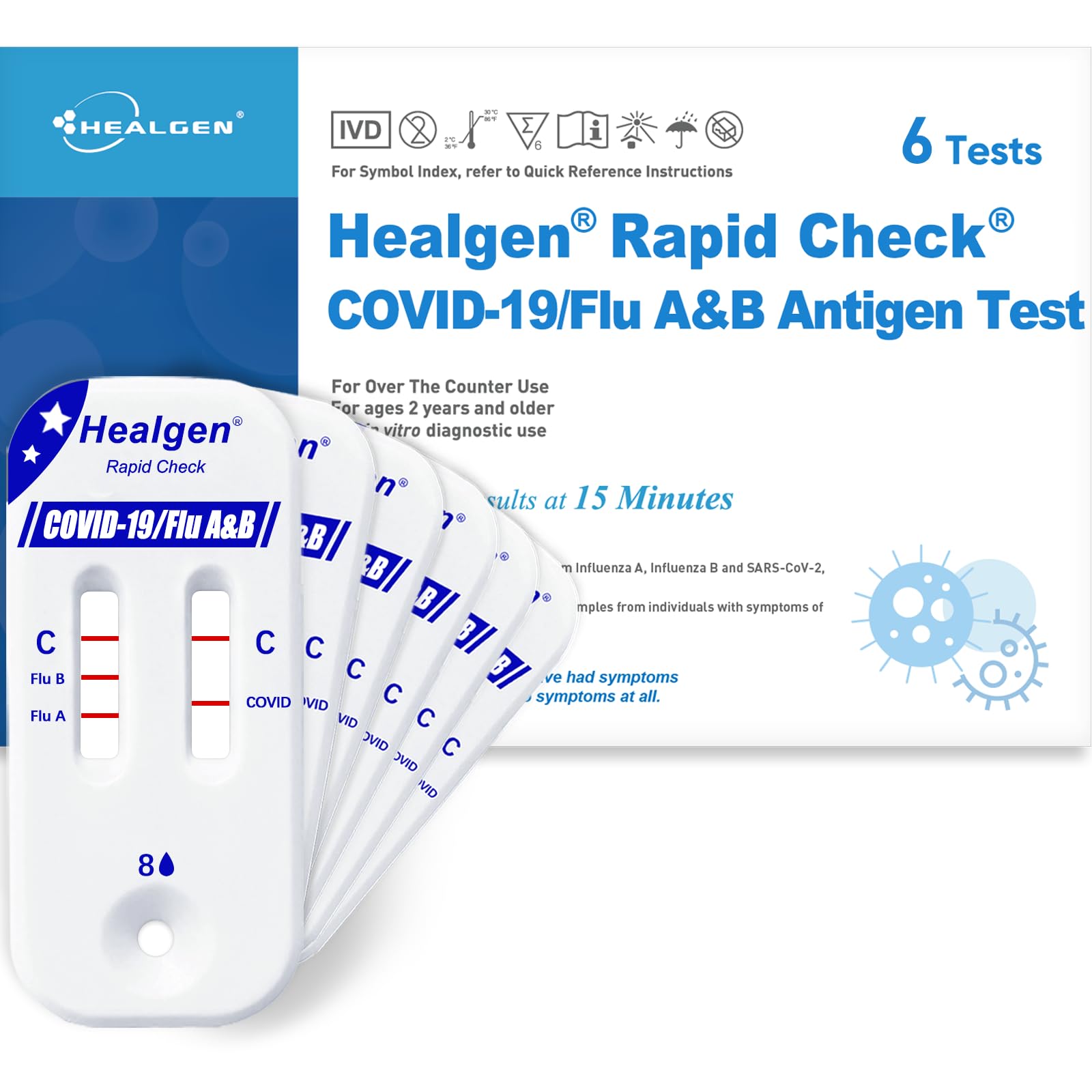 Healgen Rapid Check COVID-19, Flu A&B Antigen Test Kit