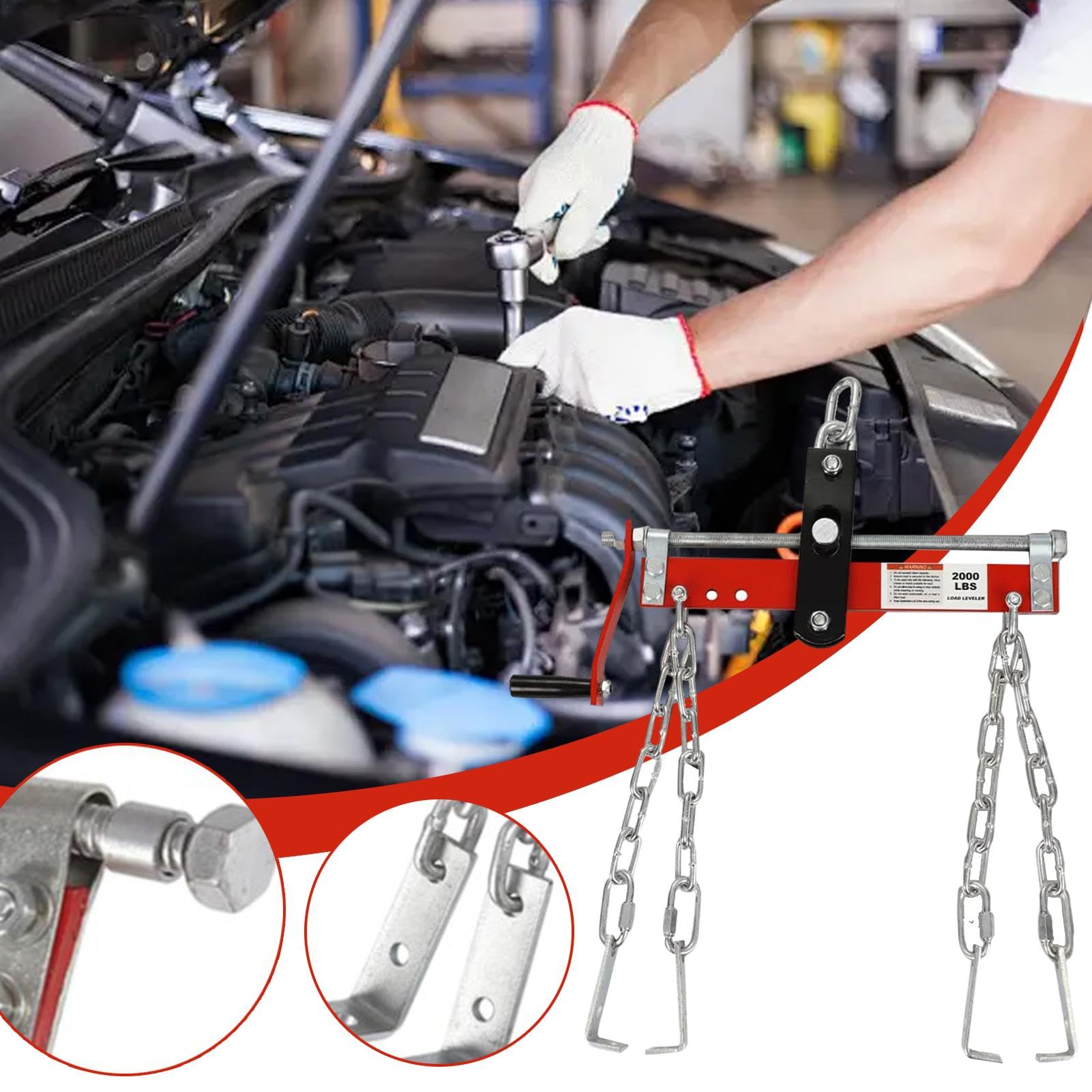 Podnośnik silnika | Adjustable Engine Balancer | Akcesoria do żurawia sklepowego | Podnośnik silników ciężkich, urządzenie do podnoszenia silników, przenośny leveler silników, równoważenie obciążeń