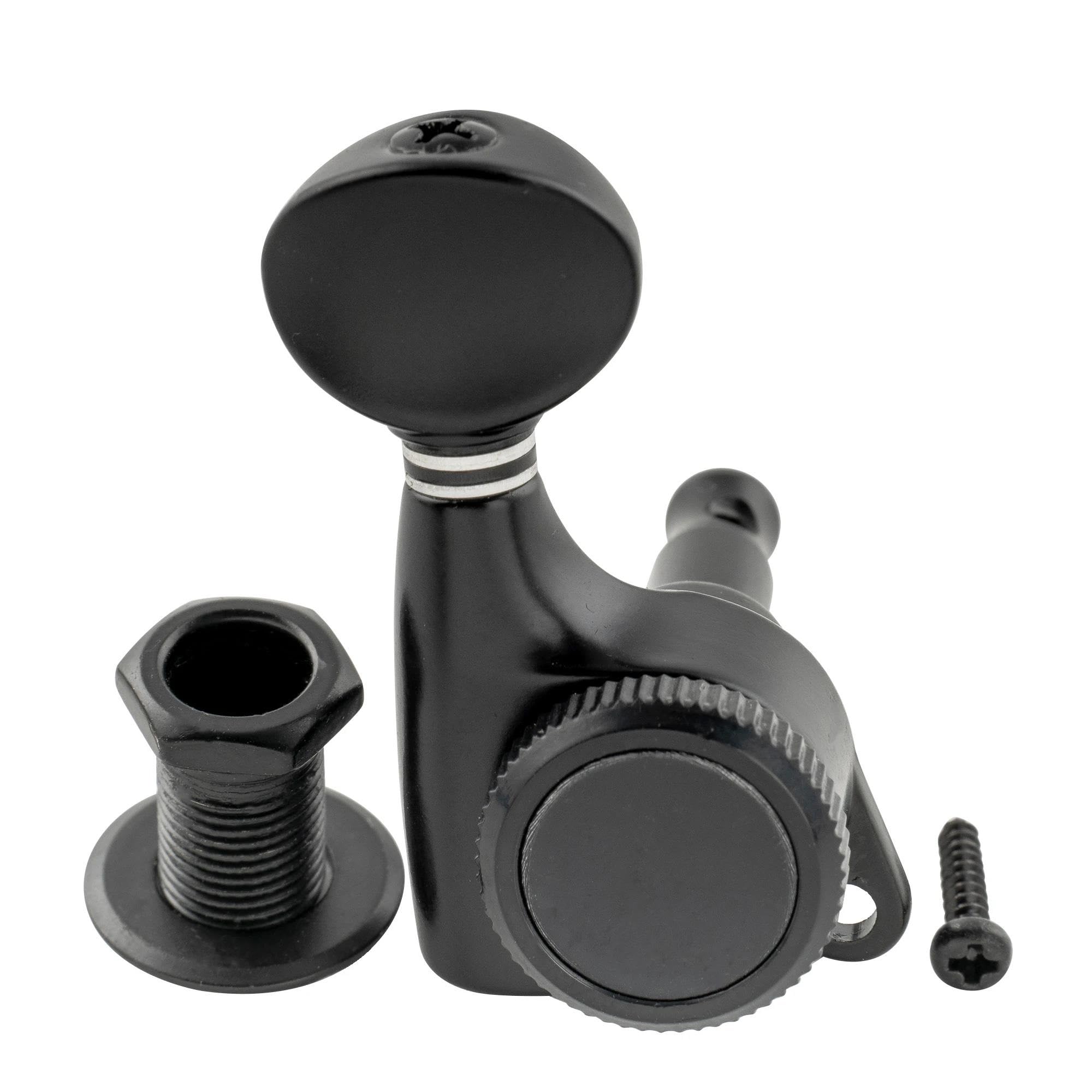 Professionelles 6er-Pack Komplett Versiegeltes Mechanik-Verriegelungssystem Für ST-Tele-E-Gitarren Gitarrenwirbel-Set(Black)