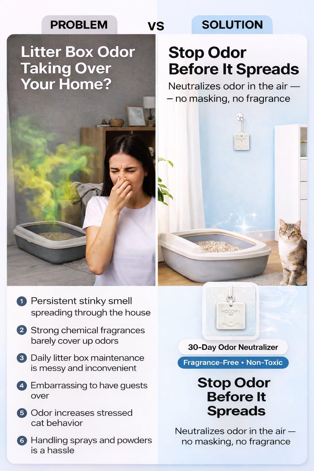 MoodifyPet Neutralizador de olores con tecnología WhiteScent (1 unidad)