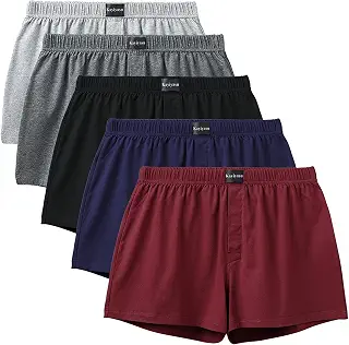 [Ｋａｙｉｙａｓｕ] ニットトランクス メンズ 下着 抗菌防臭加工 前開き ボタン付き 個別包装 95%綿 大きいサイズ M-5L 50-125kg対応 3枚/5枚セット ストレッチ 通気