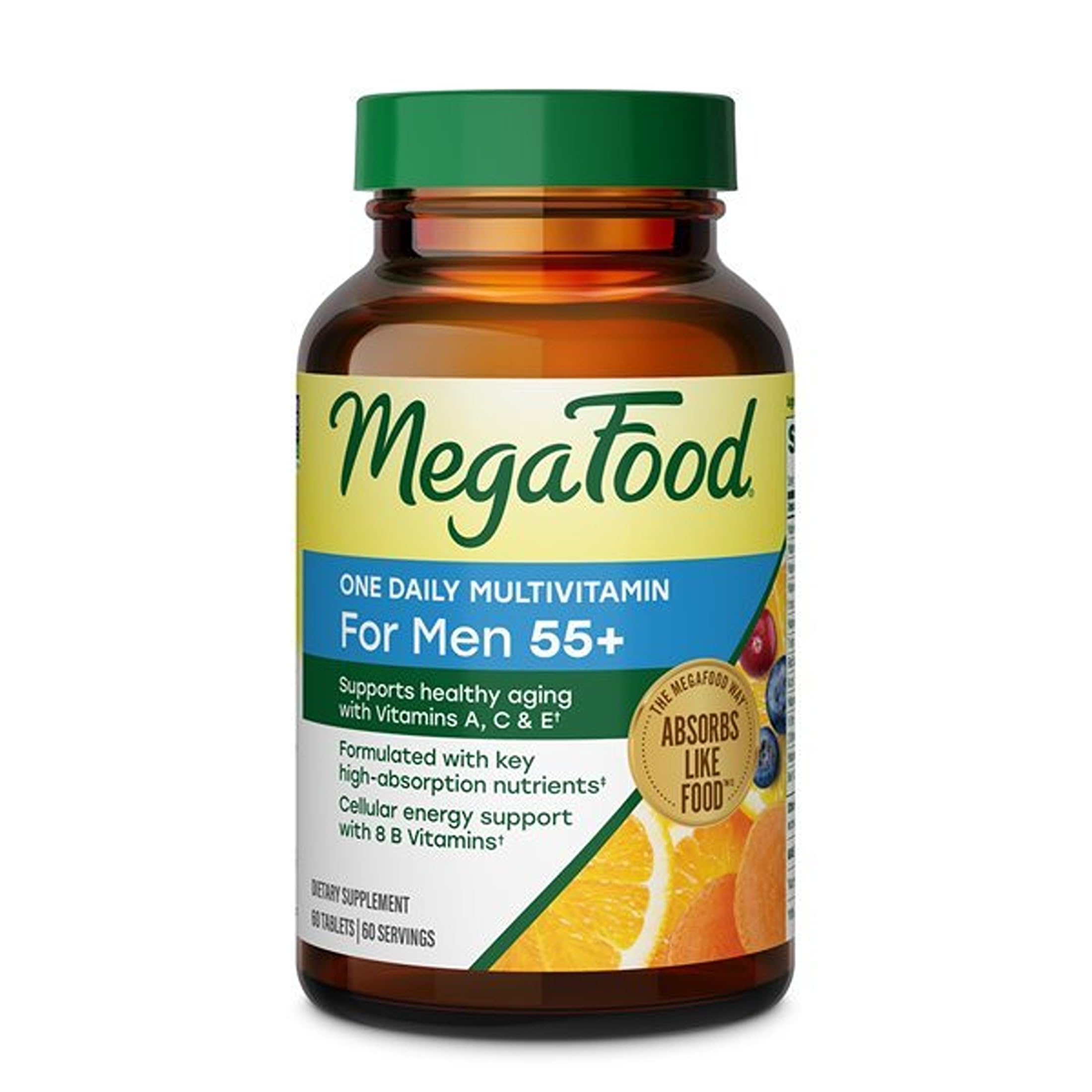 MegaFood One Daily Multivitamin for Men 55+ with 19 Nutrients, 60 Tablets