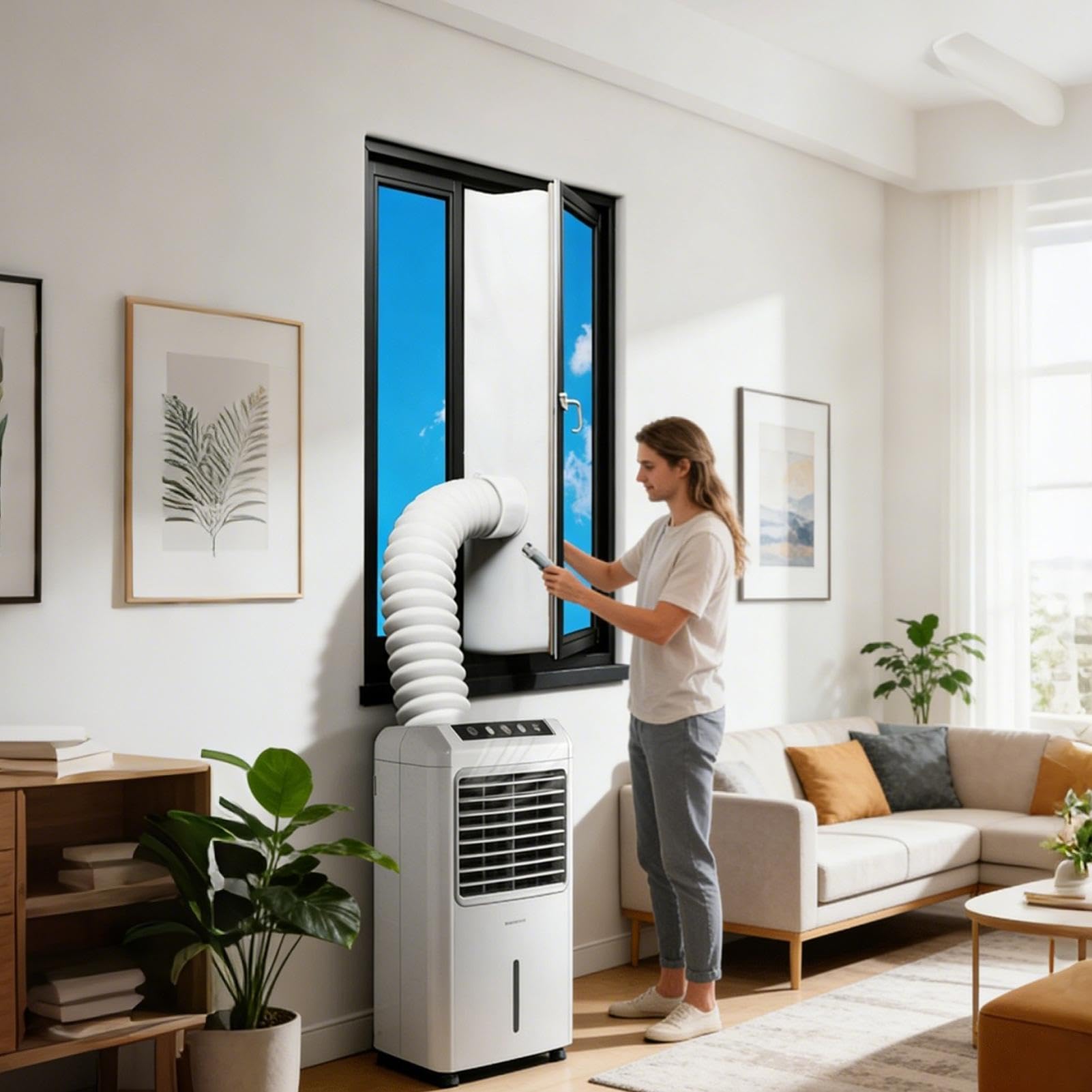 Guarnizione per finestra AC | Kit di guarnizione per finestra portatile AC | 400 cm/158 pollici per finestra di condizionatore d'aria mobile | Per installatori, appassionati di miglioramento della