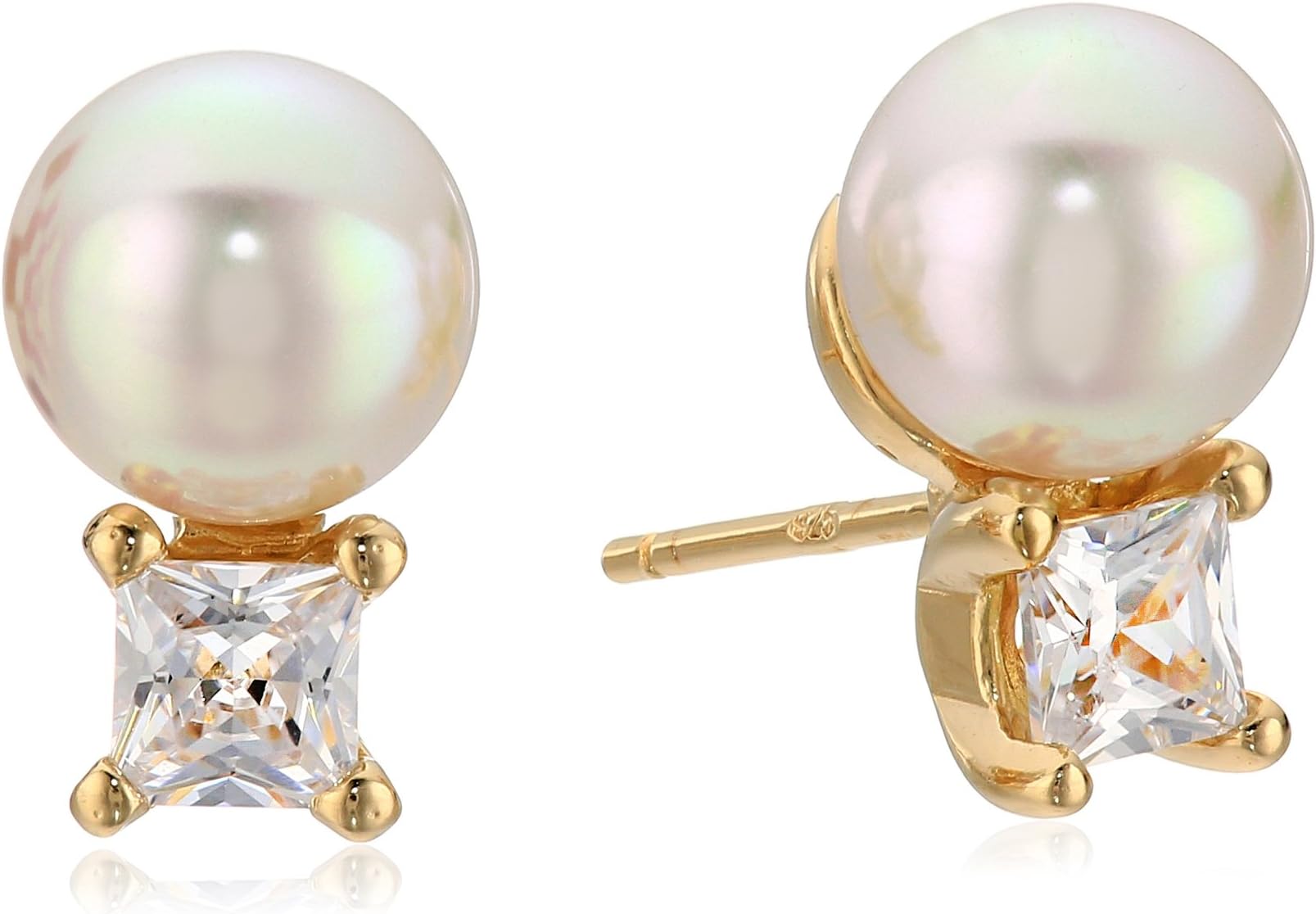 Tu Y Yo 8mm White Stud Earrings