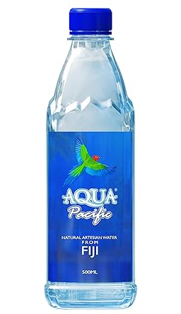 pH 8+ Natural ARTESIAN Bottled Water Case Pack of 24 x 500 mL Bottles Naturally Alkaline, Pure Untouched & Pristine Aqua Pacific From FIJI