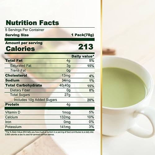 Miniatura 5 de OKTEA Bubble Pearl - Kit de té con leche matcha  100% té japonés, leche de Nueva Zelanda, tapioca sin conservantes, sirve caliente o helado, caja