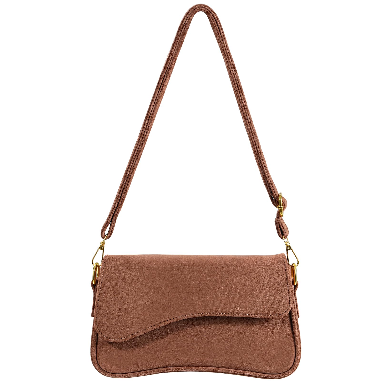 Shoulder Bag for Women Y2K Trendy Purse Vegan Leather Hobo Handbags Clutch Saddle Bag with 2 Removable Strap