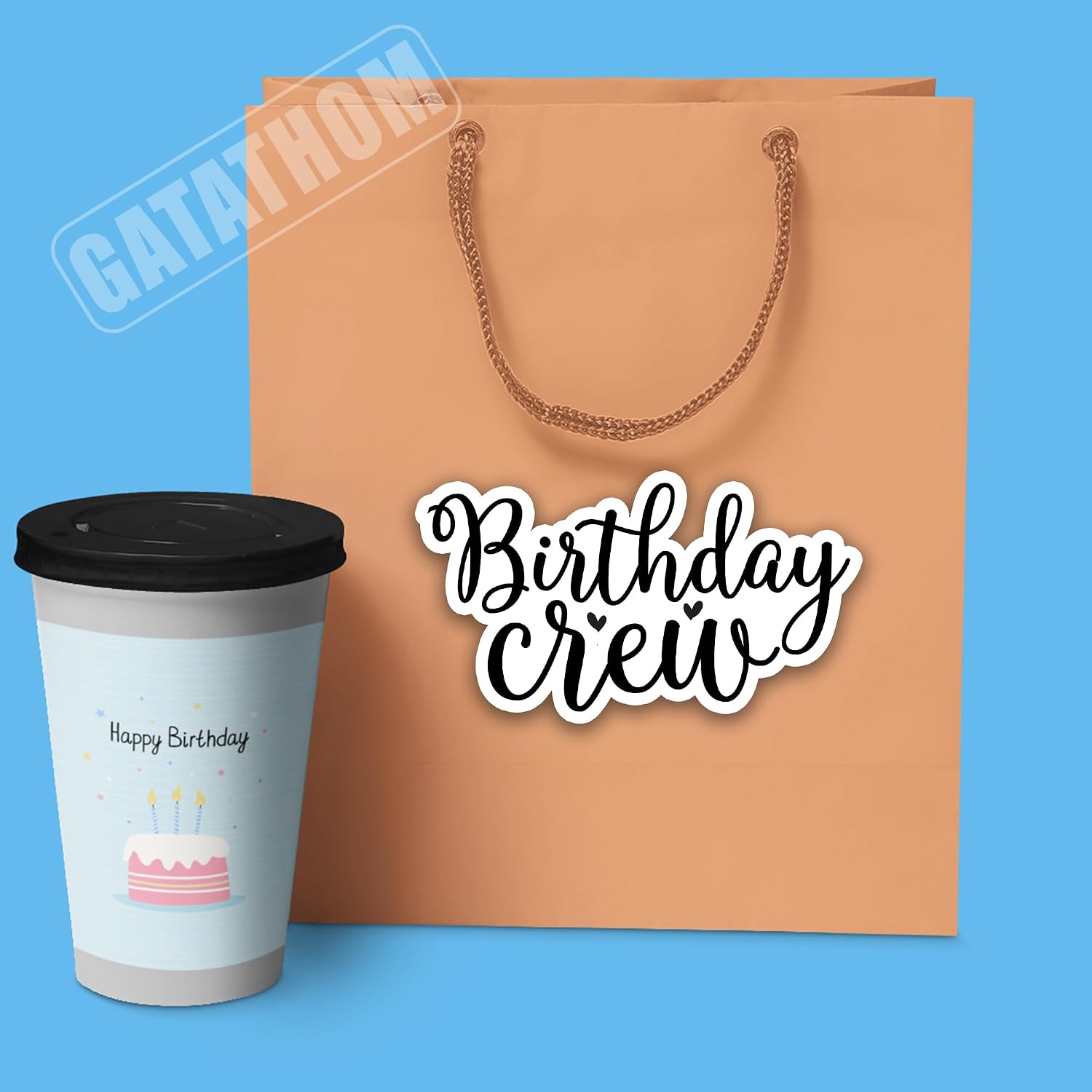 (3PCS) Birthday Crew Stickers – Waterproof Vinyl Decals for Cups, Water Bottles, Scrapbookings, Phone Case – Fun Birthday Party Accessories, 3" x 1.8" image 3