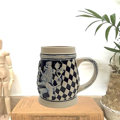 Miniatura 2 de 0,65 litros  OktoberfestHaus Regalos alemanes para hombre pintados a mano Stein Bayern Escudo de armas Jarras de Cerveza y Jarra Stein