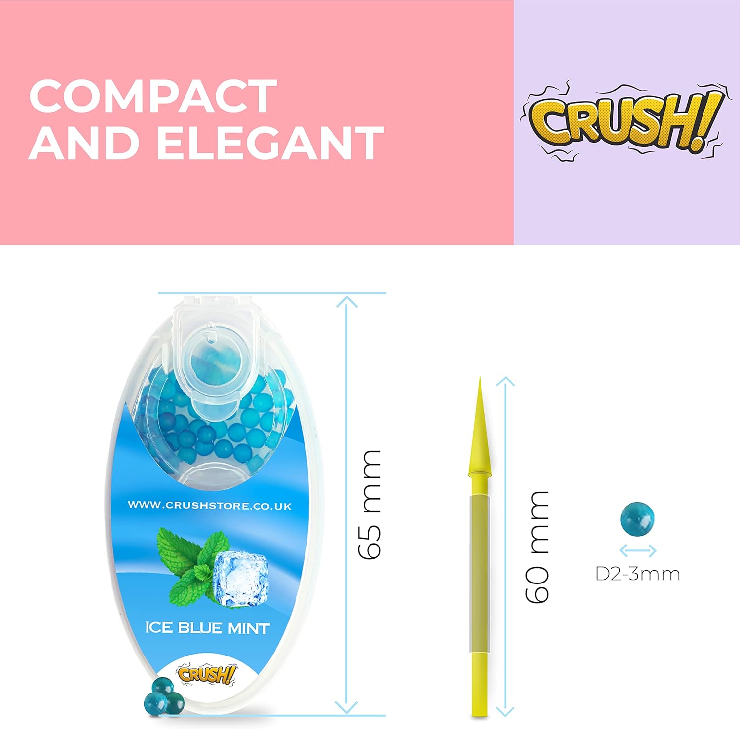 CRUSH! Menthol Filters Crushballs Pack - 100+ Mint Menthol Aroma Capsules - Flavoured Beads for Use with Filters - Many Flavours Available - (Ice Blue Mint) : Health & Household