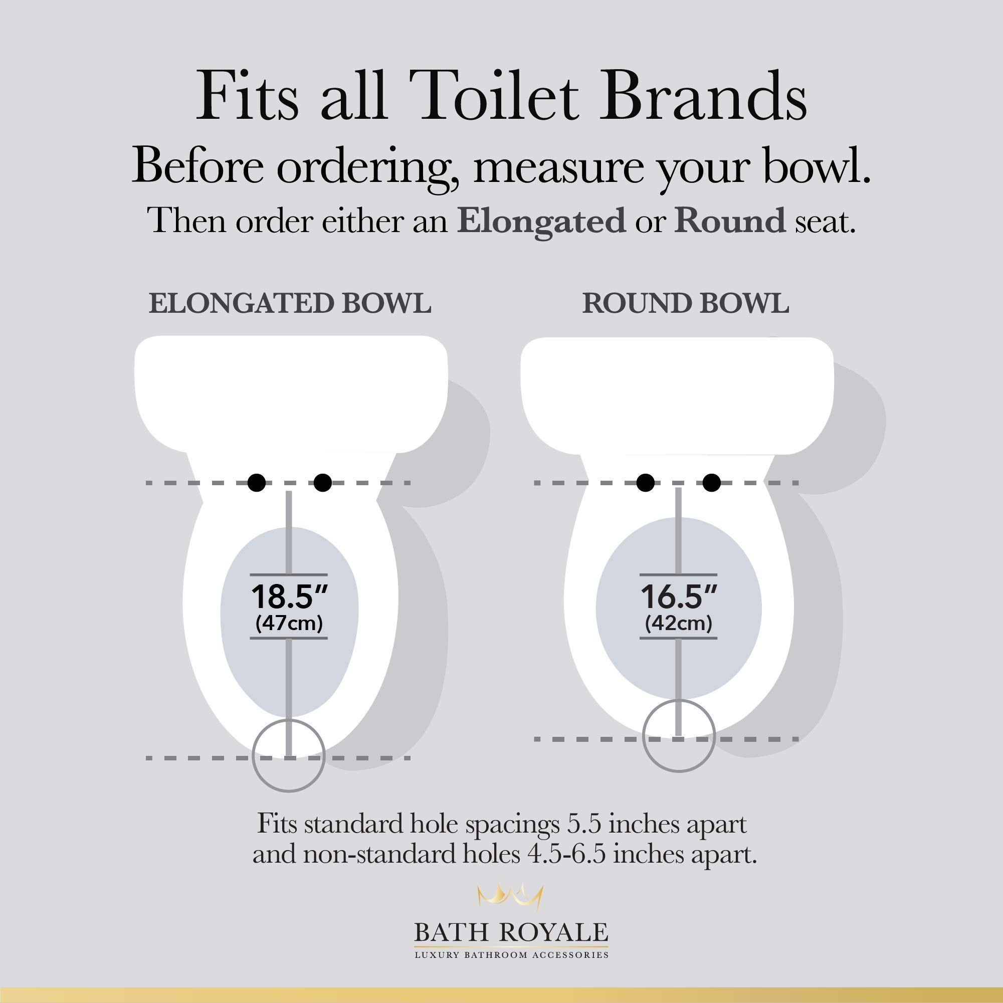 Bath Royale BR62002 Almond/Bone Premium Round Toilet Seat Soft Close