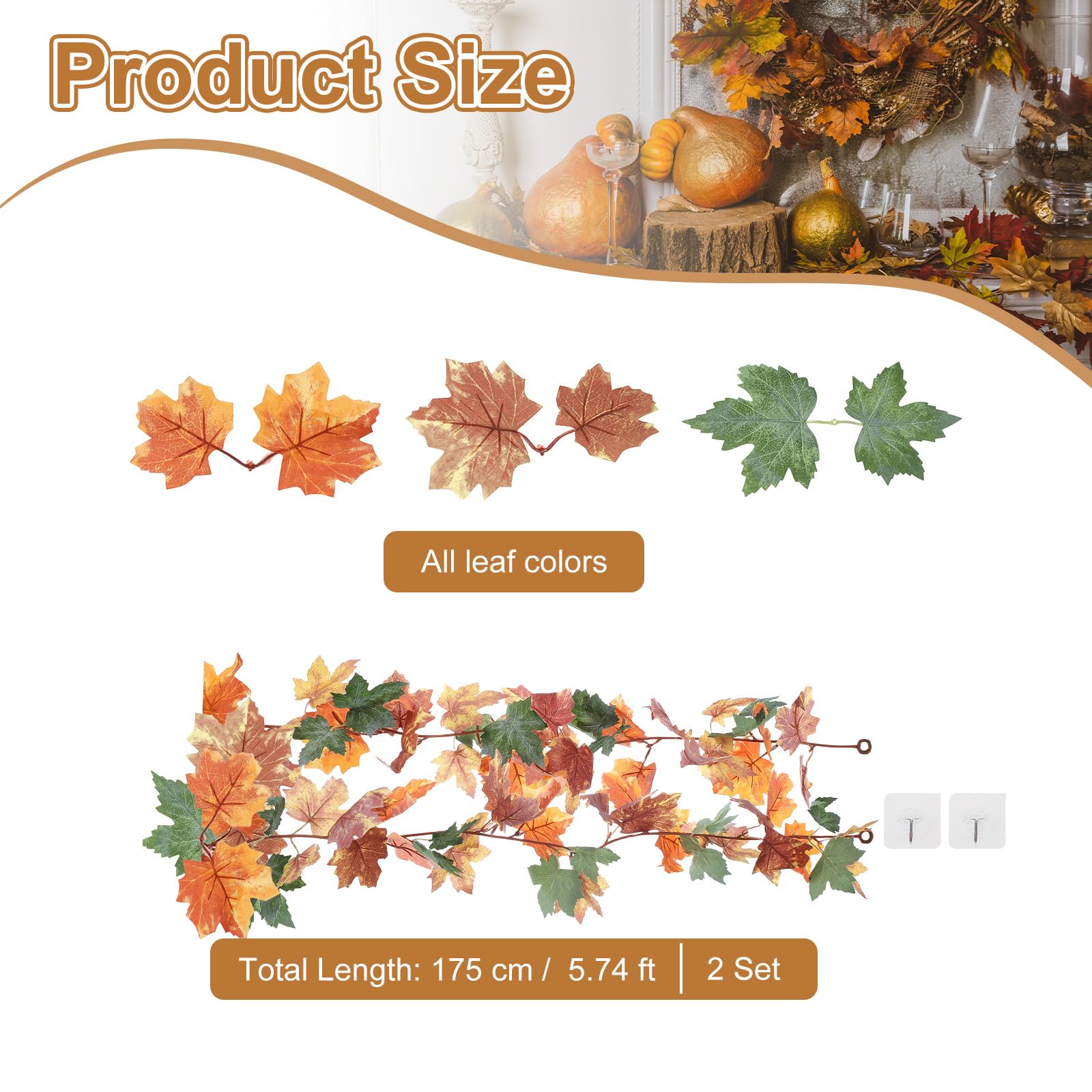 PATIKIL Fall Garland 5.7Ft/Piece - Image 2