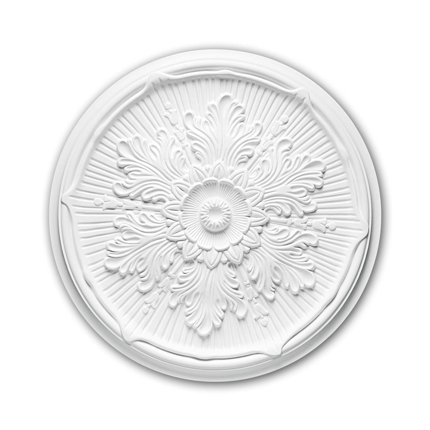 PRO[f]home® - Ceiling Rose 156022 Ceiling Decoration Medallion Rosette Decorative Element Neo-Renaissance Style White Ø 52.5 cm Profhome