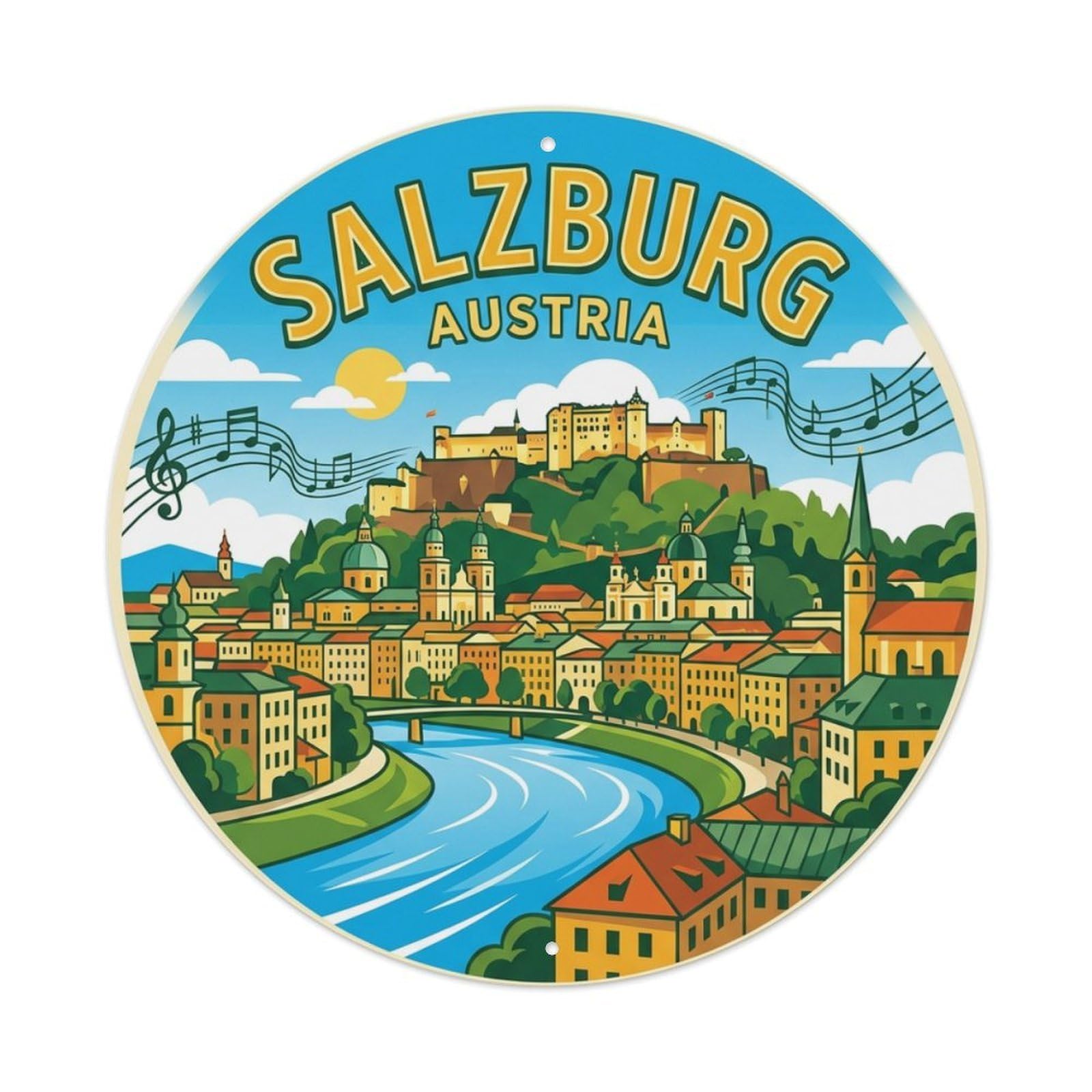 Galvaxio Style Austria Retro Travel Salzburg Metal Tin Sign