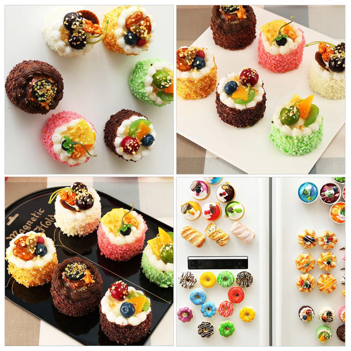 Kühlschrankmagnet mit Kuchenmotiv 6 Stück aus Kunstharz
