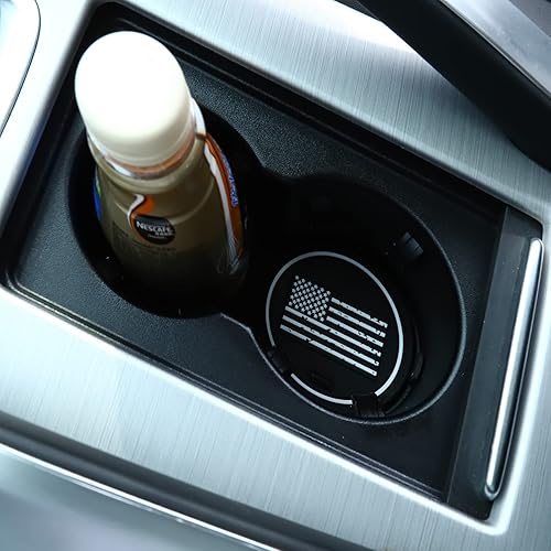 Miniatura 4 de Paquete de 2 posavasos para automóvil, 2.75 pulgadas, bandera estadounidense, juego de almohadillas de goma suave, soporte redondo para vasos para