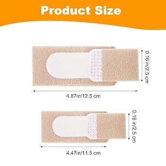 WLLHYF 16 Pcs Fabric Hammer Toe Corrector Reusable Broken Toe Protectors Taped Wraps Hammertoe Straightener Toe-Splint for Crooked, Bent, and Broken Toes