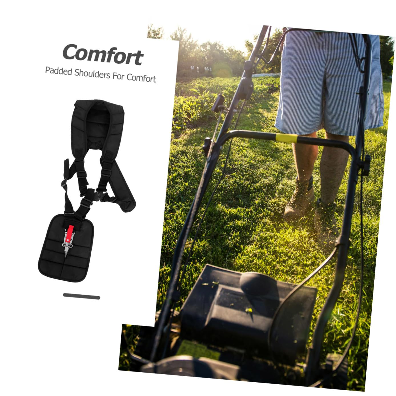 Cinghia per Decespugliatore a Doppia Spalla Imbottita Fibbia Regolabile, Tracolla per Attrezzatura da Giardinaggio, Distribuzione Uniforme del Carico per Taglio Sicuro