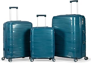 مجموعة حقائب سفر كوملبيت من 3 قطع موسلز مورتيز - مصنوعة البولي بروبيلين غير القابل للكسر (ازرق بترولي)