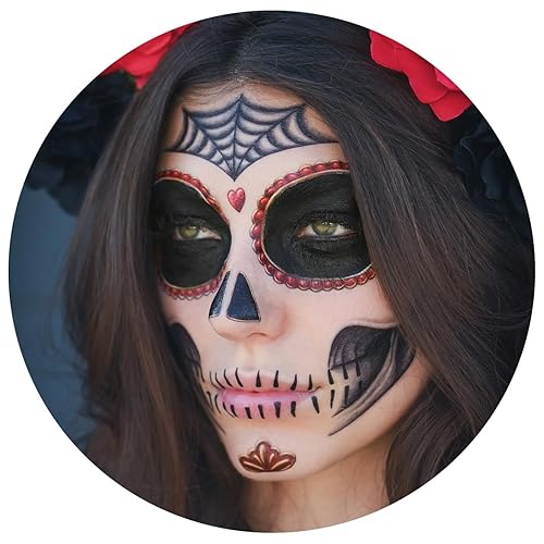 2 x La Catrina Face Halloween Temporary Tattoo, Dia de
