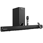 Zebronics 200W Soundbar with Dual Drivers, Virtual 5.1 Surround, 5.2″ Subwoofer, BT v5.3, TV (ARC), USB, AUX, Wall Mountable, Karaoke, Wireless Mic, LED Display (Juke Bar 4120)