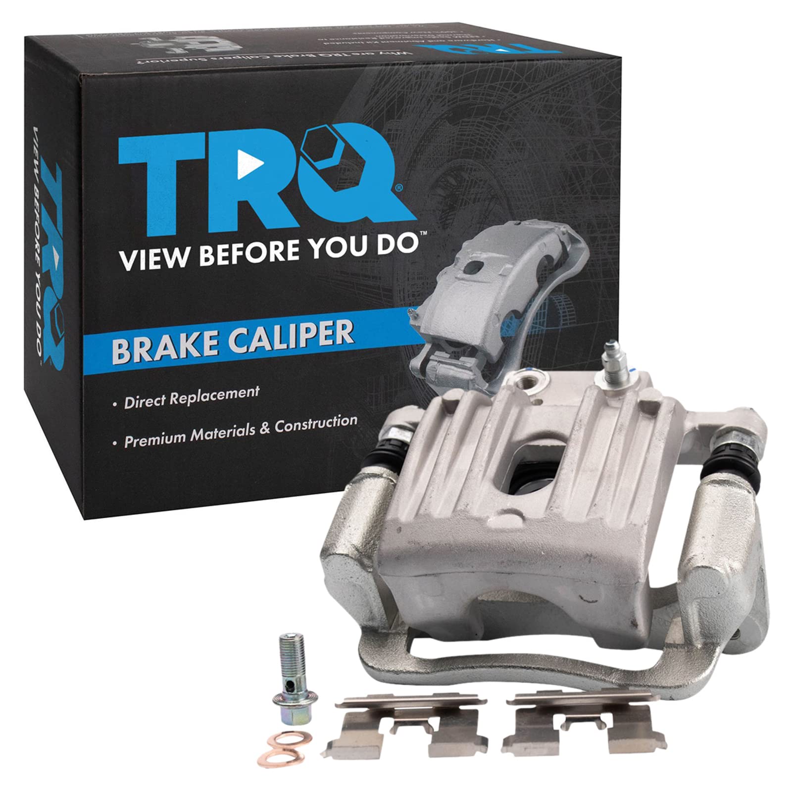 TRQ Rear Right Brake Caliper w/Bracket Passenger Side