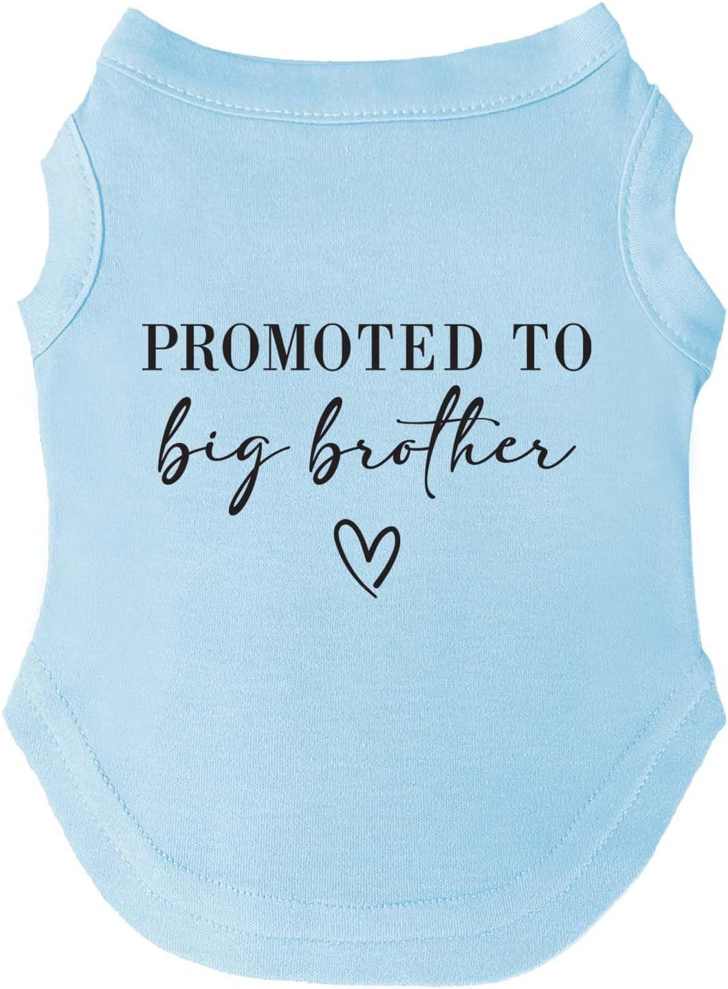 Promoted to Big Brother Boho Dog Tee Shirt | Sleeveless | Pregnancy Announcement | New Baby | Gender Reveal | Photoshoot (Baby Blue, Small 691)