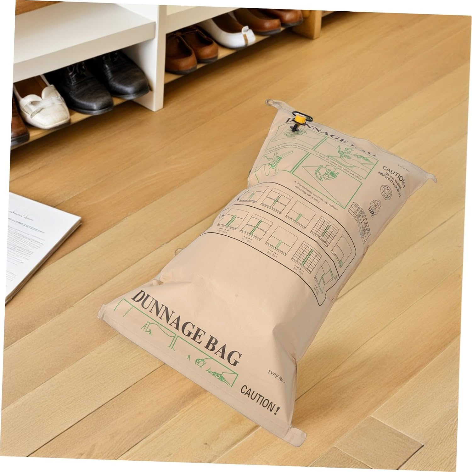 Cabilock Dunnage Bags Kraft Paper and Pa Nylon 2pcs Pressure Resistant 38.8' X 20' Inflatable Airbags Quick Inflation Design for Cargo and Pallets for Sea Freight and Warehouse Shipping